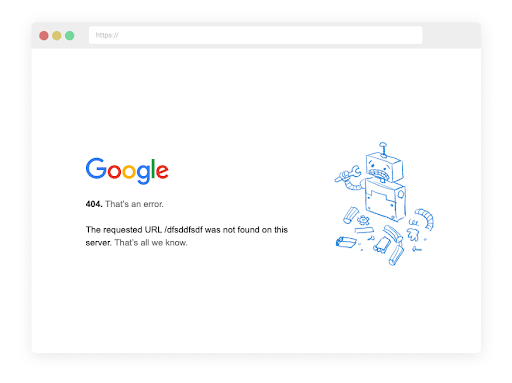Google's error 404 page