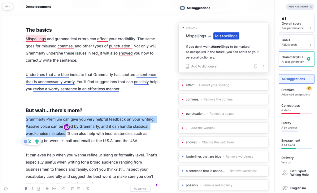 Grammarly Preview Webpage